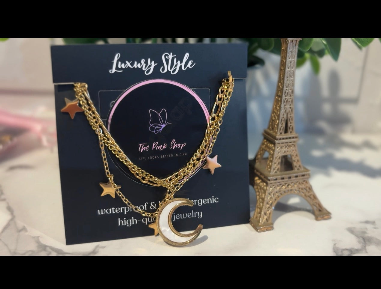 18K Gold Plated To the moon and back Necklace| Dainty Gold Necklace| Minimalist Jewelry | Summer Jewelry Gift for Her