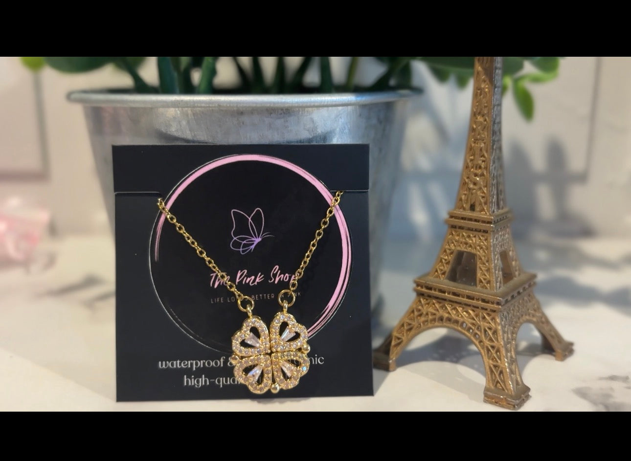 18K Gold Plated Open Heart Flower Necklace | Dainty Gold Necklace| Minimalist Jewelry | Summer Jewelry Gift for Her