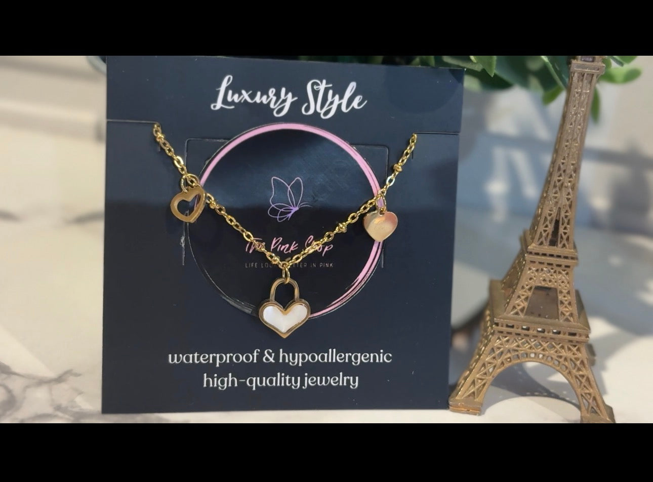 18K Gold Plated Golden Hearts Bracelet | Dainty Gold Bracelet| Minimalist Jewelry | Summer Jewelry Gift for Her