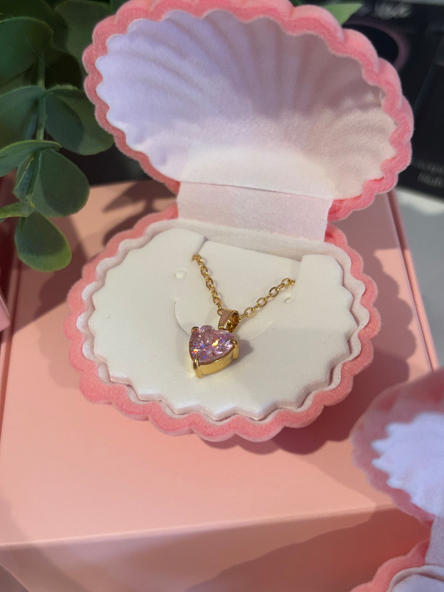 18K Gold Plated The Pink Heart Necklace| Dainty Gold Necklace| Minimalist Jewelry | Summer Jewelry Gift for Her