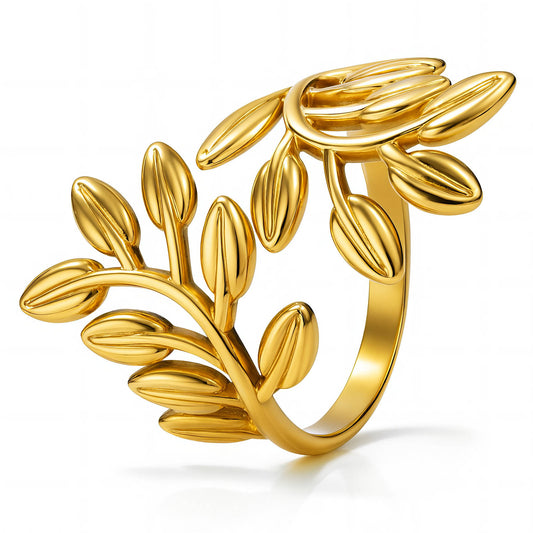 18K Gold Plated Forever Shine Leaves Ring | Dainty Gold Ring| Minimalist Jewelry | Summer Jewelry Gift for Her