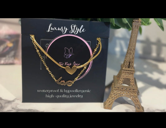 18K Gold Plated Love Hearts Anklet | Dainty Gold Anklet | Minimalist Jewelry | Summer Jewelry Gift for Her